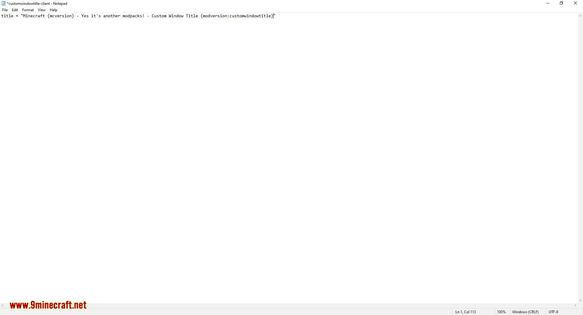 Custom Window Title mod for minecraft 06