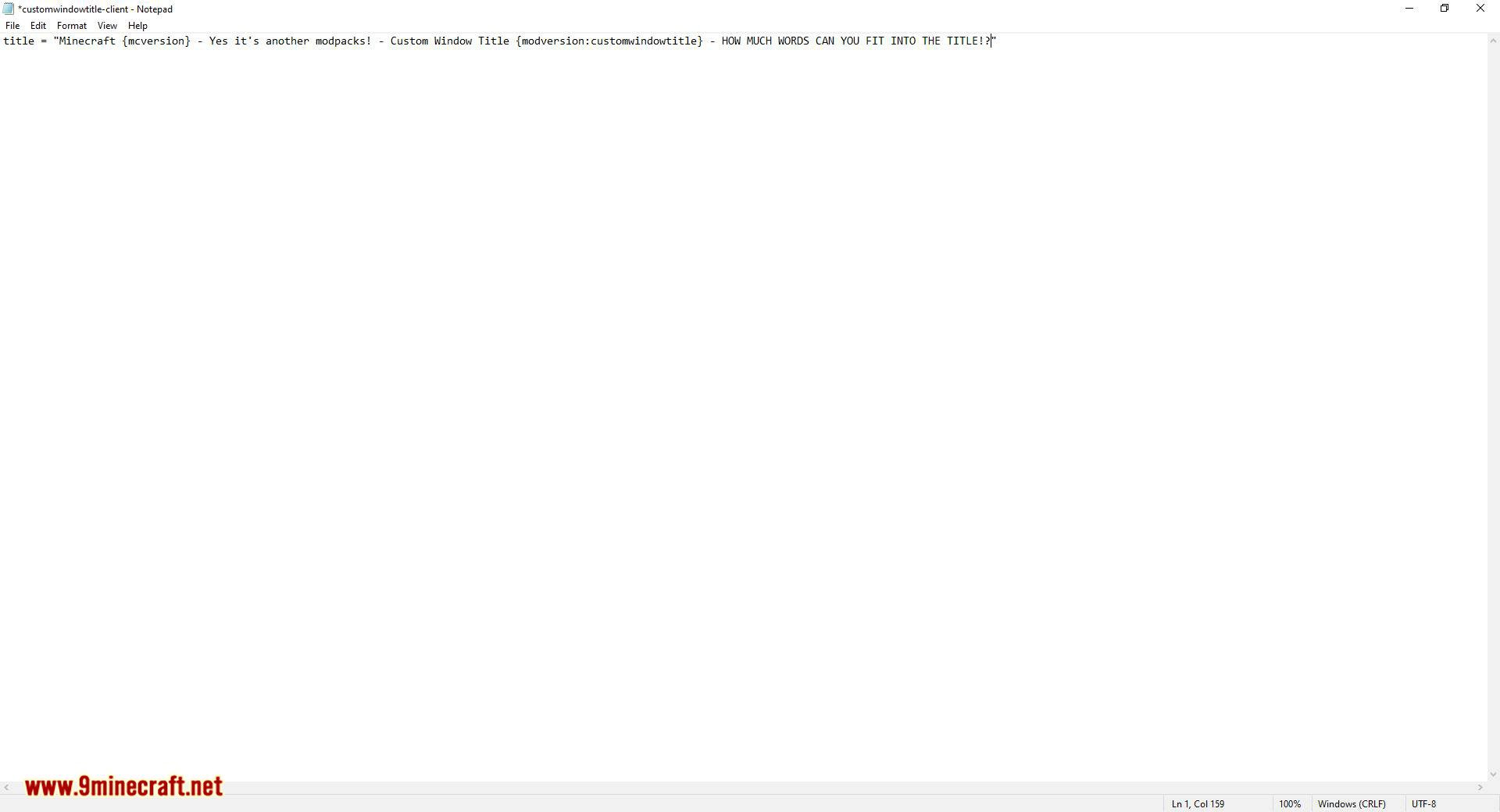 Custom Window Title mod for minecraft 07
