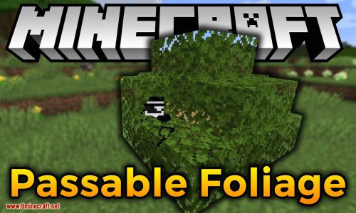 Passable Foliage mod for minecraft logo