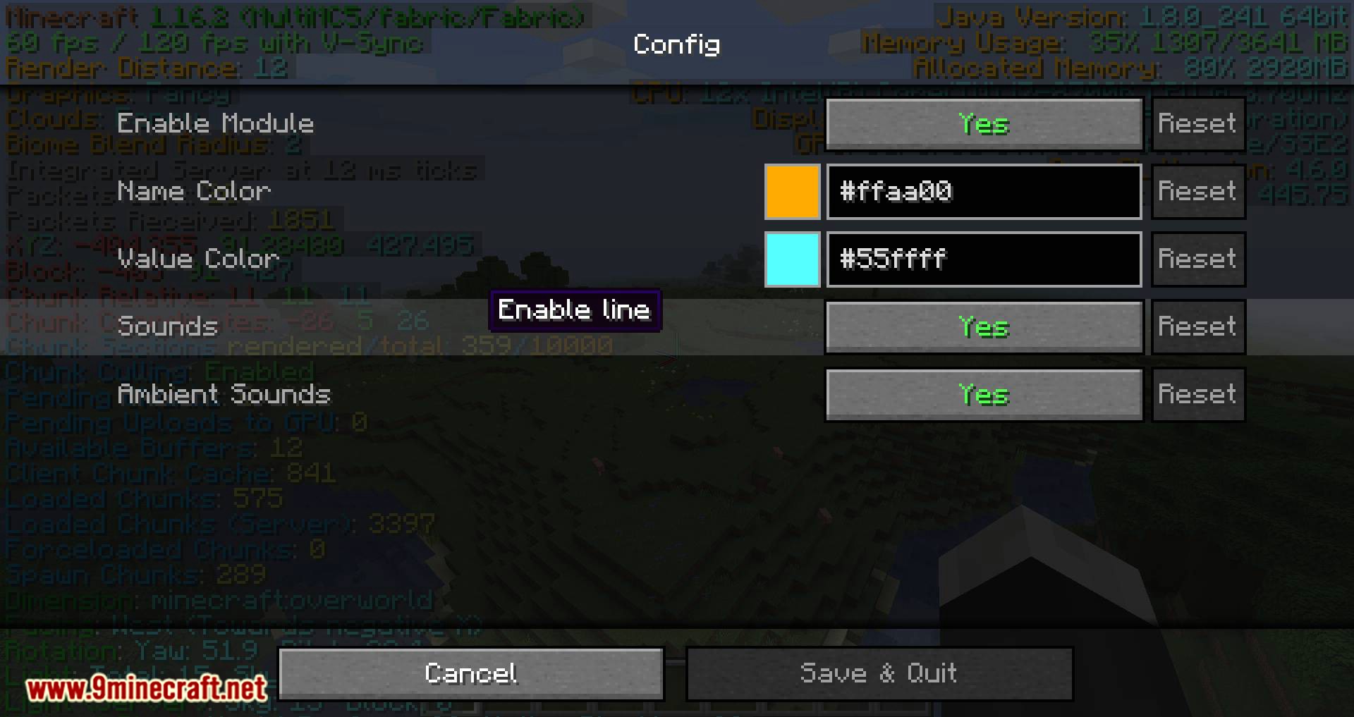 BetterF3 mod for minecraft 09