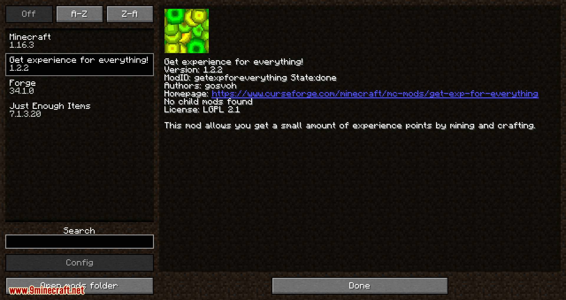 Get EXP for Everything mod for minecraft 01