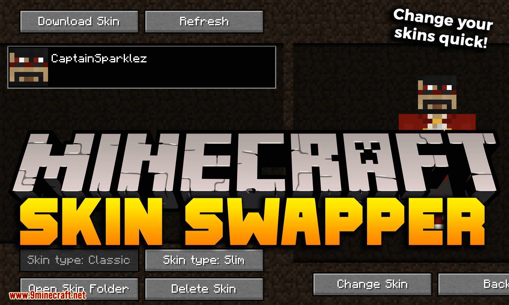 Skin Swapper Mod (1.20.1, 1.19.3) - Quickly Change Skin 