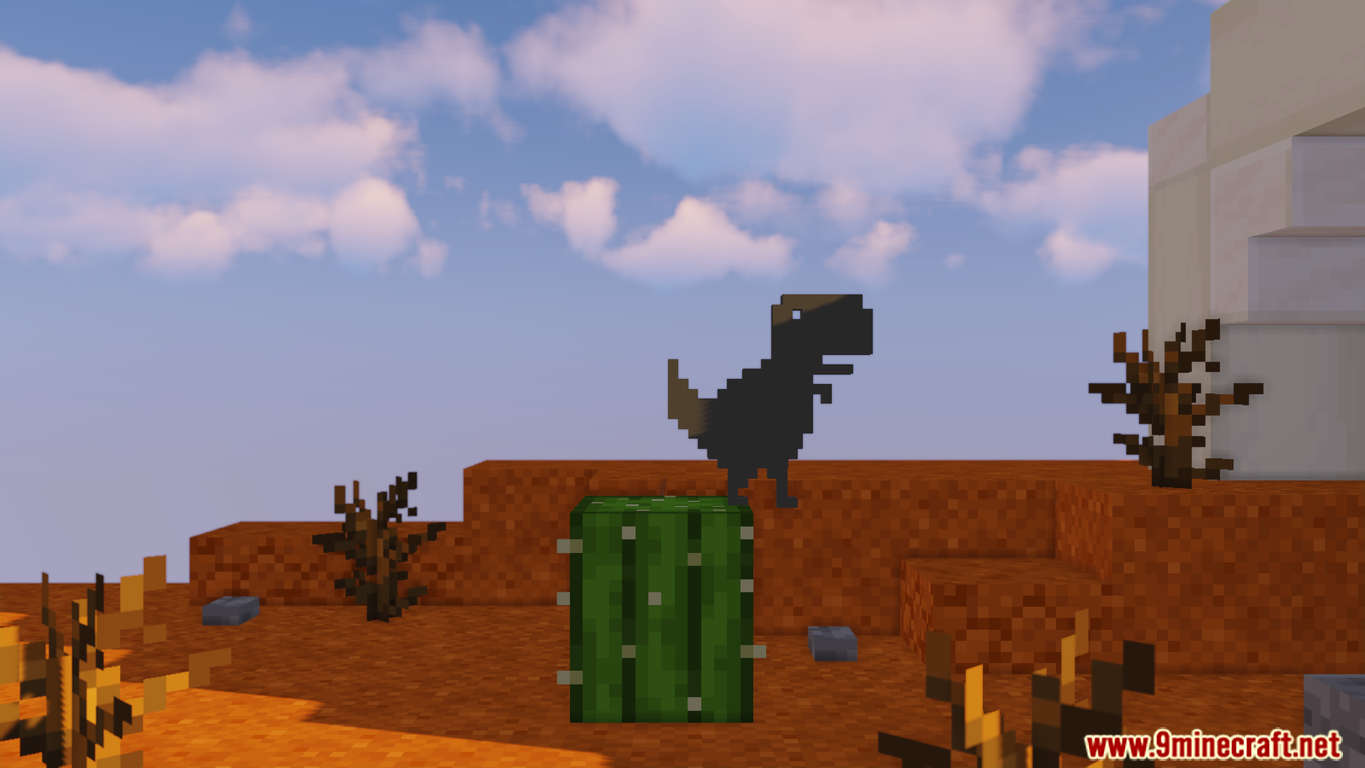 YOU ARE OFFLINE: A Recreation of The Chrome Dino Game. Minecraft Map