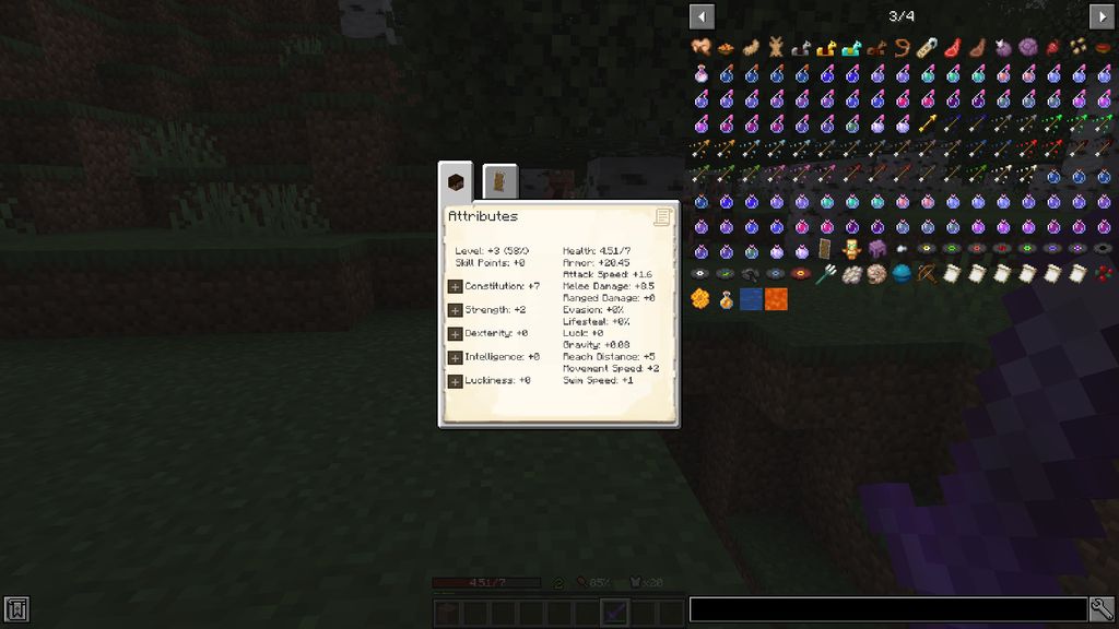 GitHub - CleverNucleus/playerex: Adds RPG attributes to Minecraft