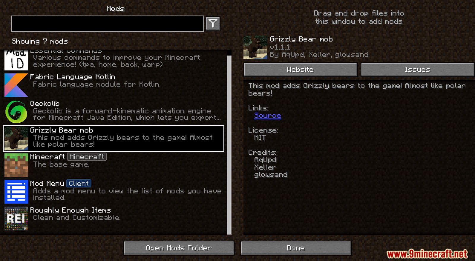Grizzly Bear mod for Minecraft (1)