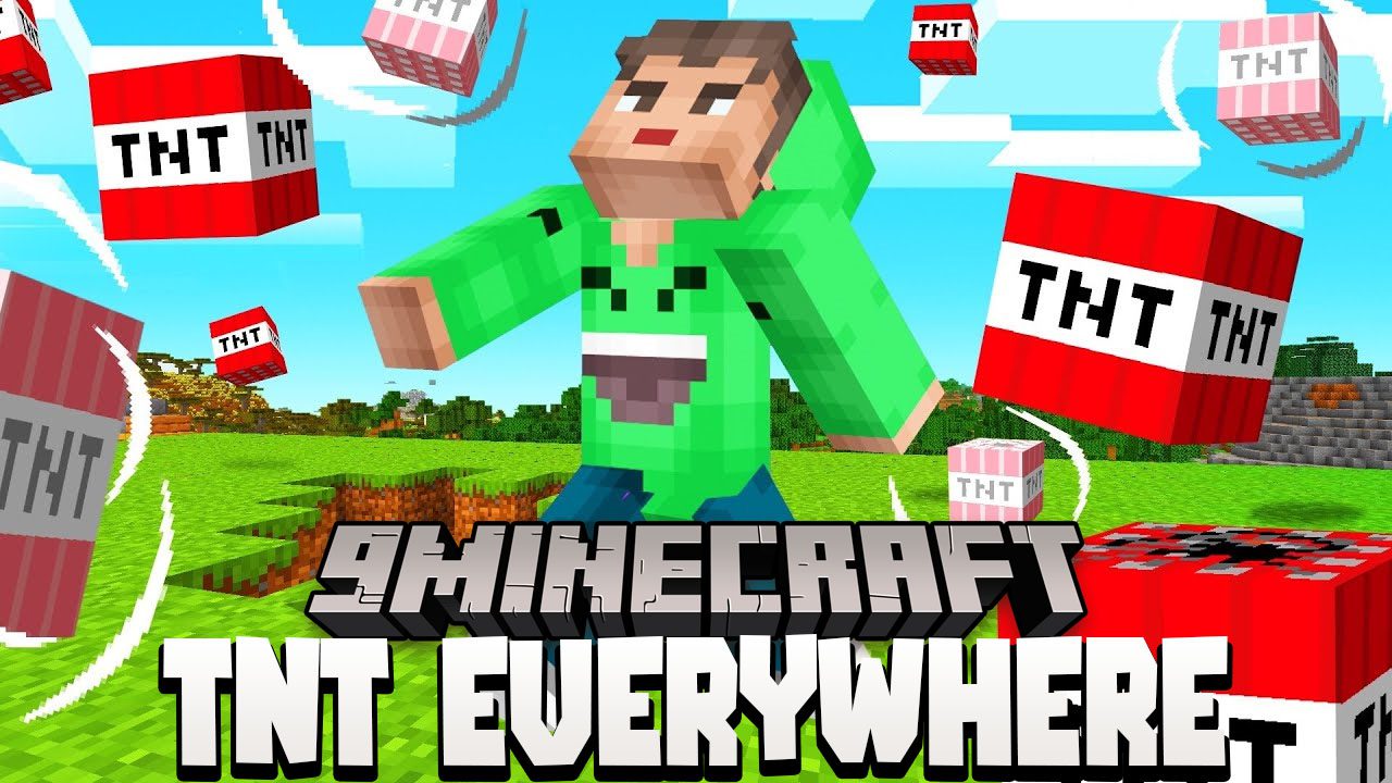 Minecraft But TNT Spawns Every Minute Data Pack Thumbnail