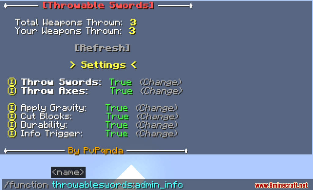 OP THROWABLE BLADES/SWORDS DATAPACK - JohnPaulInso Minecraft Data Pack
