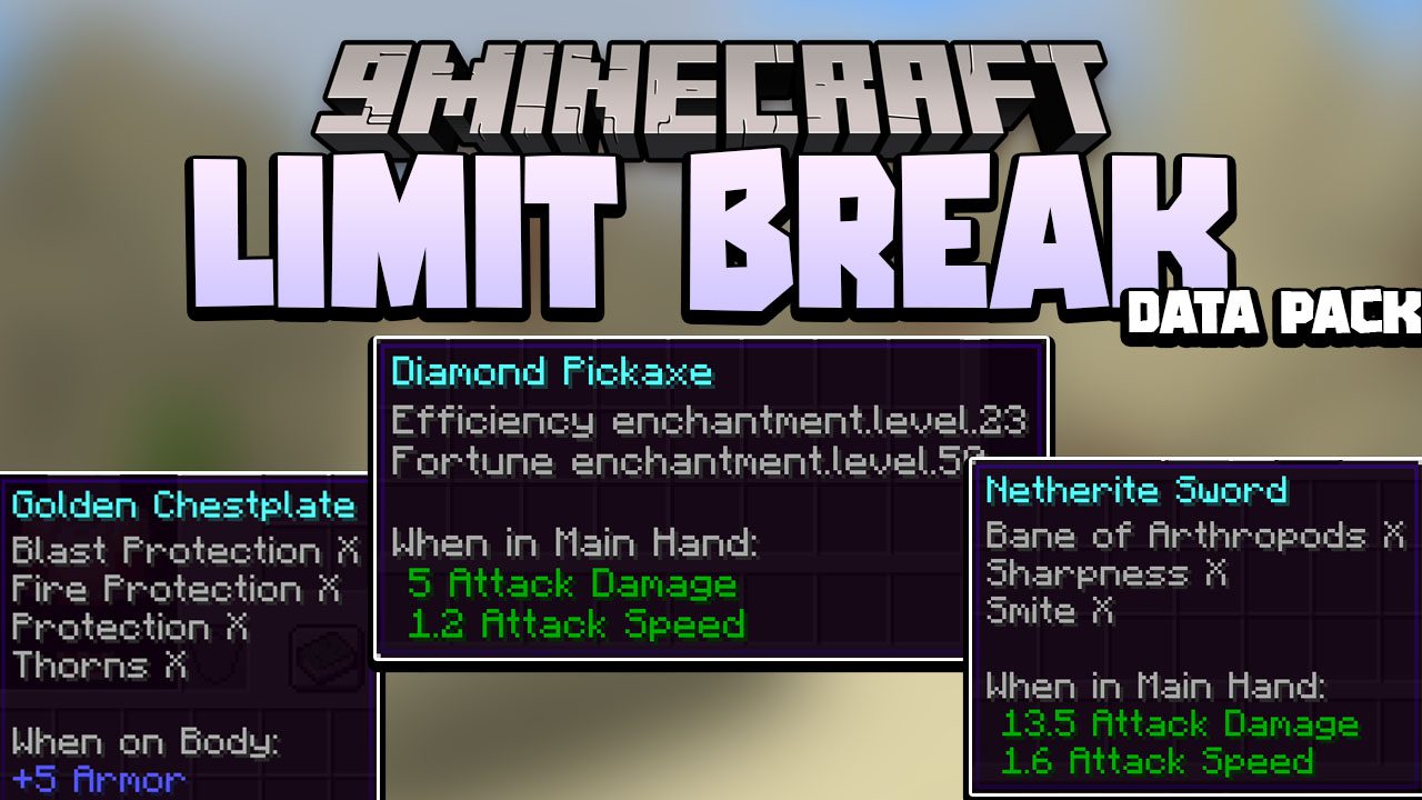 Enchantments Limit Break Data Pack 1.18.1, 1.17.1 (Increases Max Level for  Enchantments) 