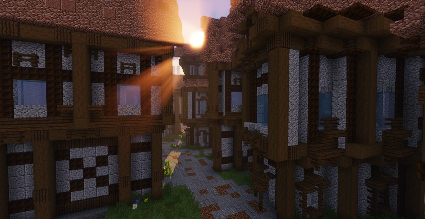 Attack on Titan Shiganshina District in a Minecraft map 1.16.5