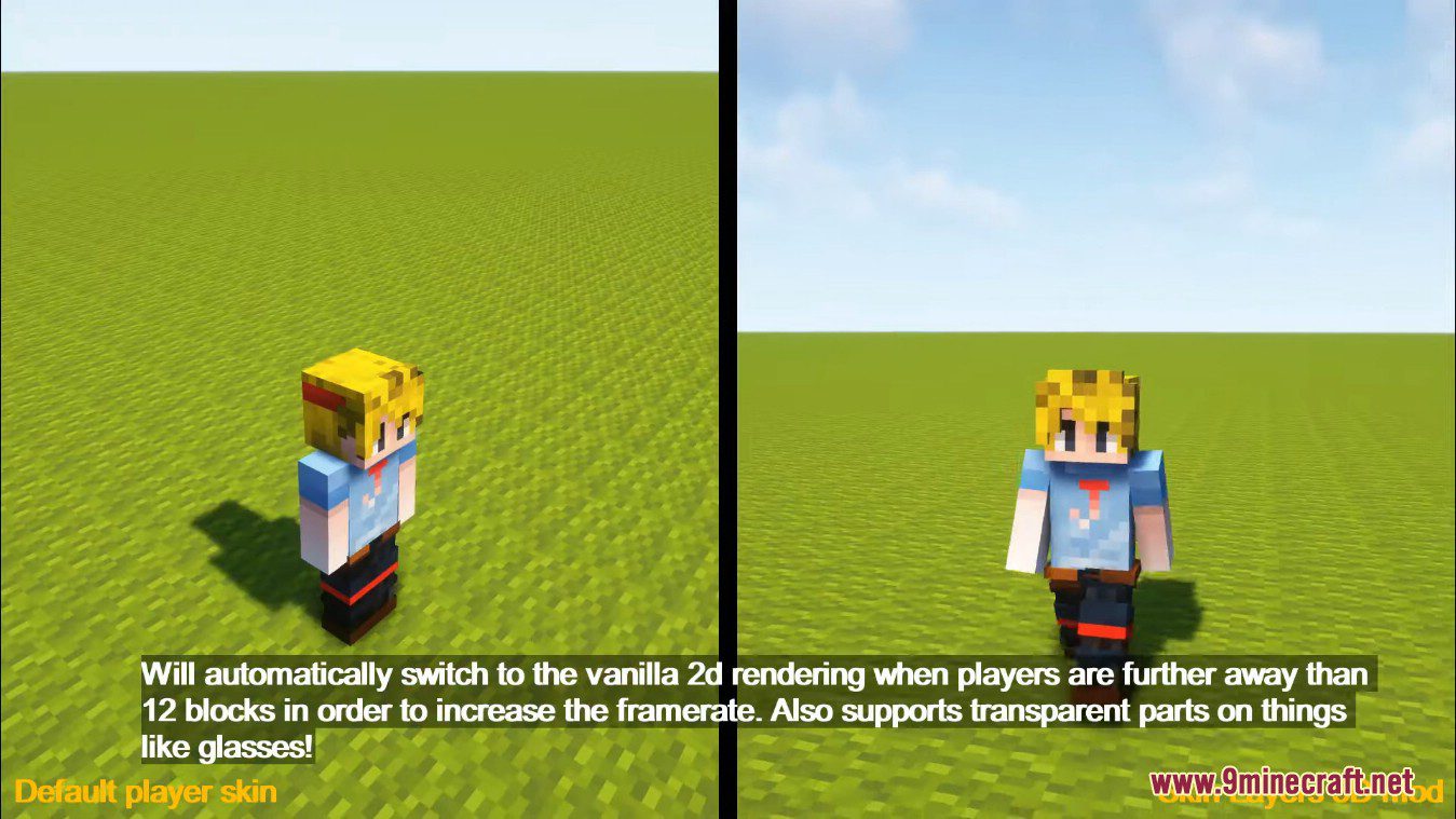 Skin Layers 3D Mod (1.20.2, 1.19.4) - Render The Player Skin Layer