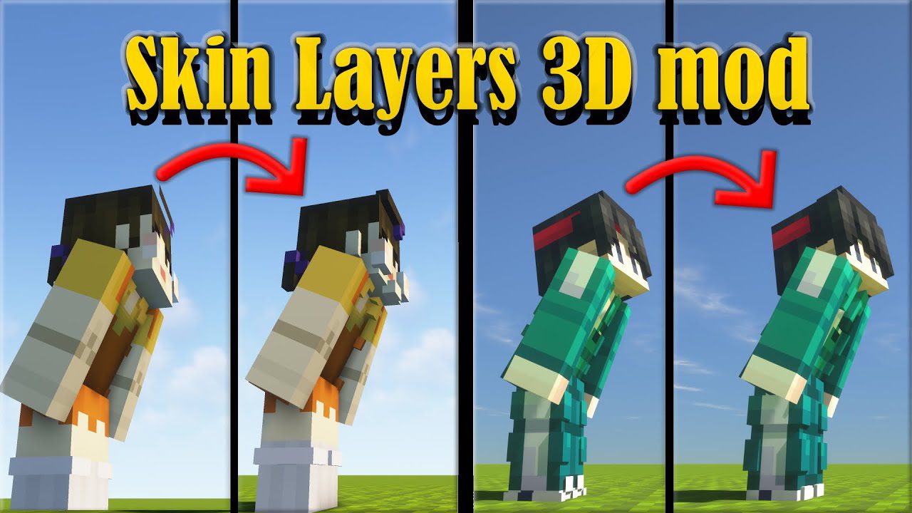 Skin Layers 3D Mod (1.20.2, 1.19.4) - Render The Player Skin Layer