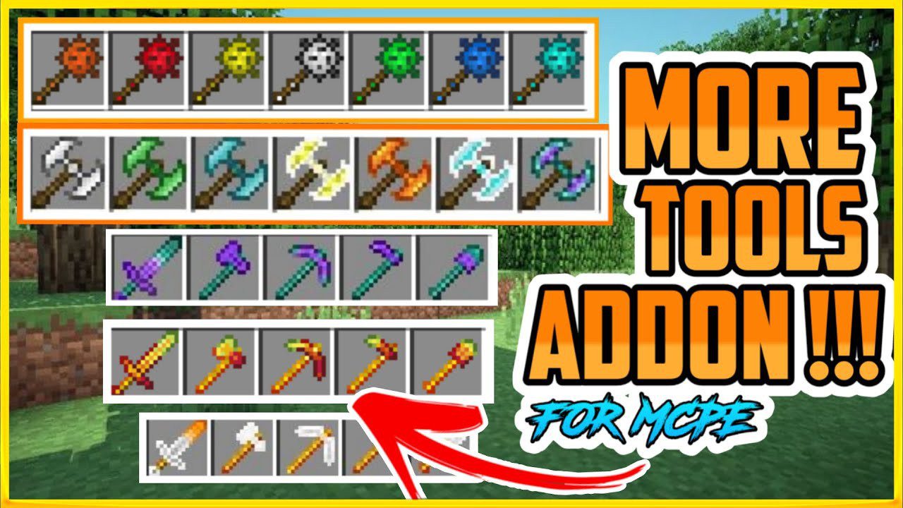 Elingo's More Tools Addon 1.20 ,1.19+ - Minecraft PE/Bedrock Mods