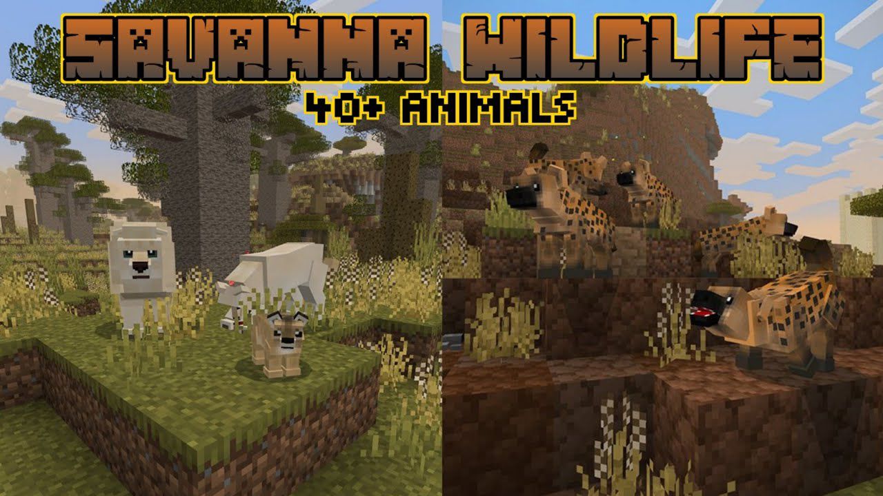 yCreatures Savanna Addon (1.19) - 40+ Wildlife Animals - 9Minecraft.Net