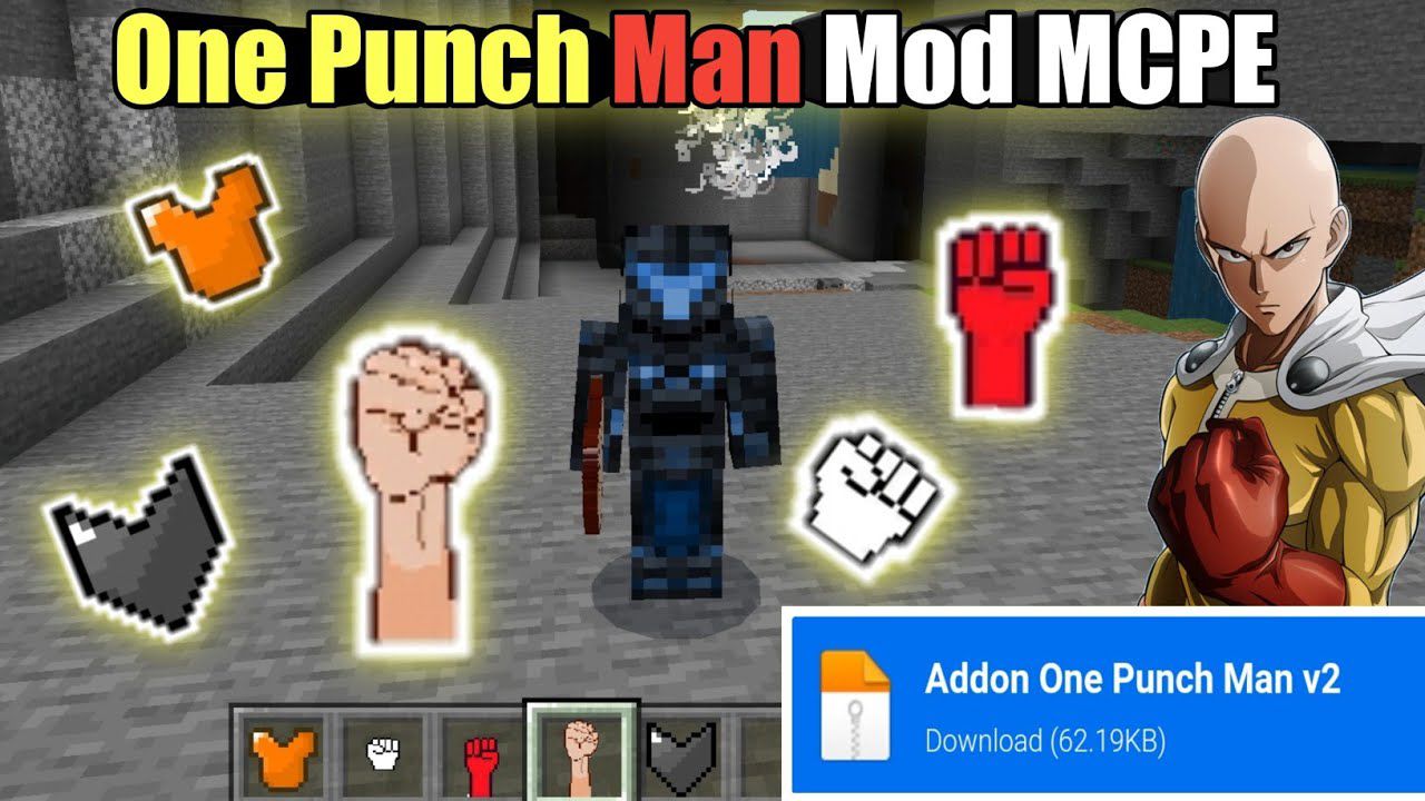 One Punch Man Addon (1.18) - Saitama, Silver Fang, Sonic... - 9Minecraft.Net