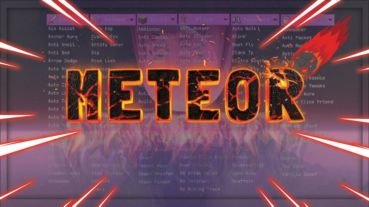 Meteor Client Mod (1.20.1, 1.20) – Xray, HUD, Fly
