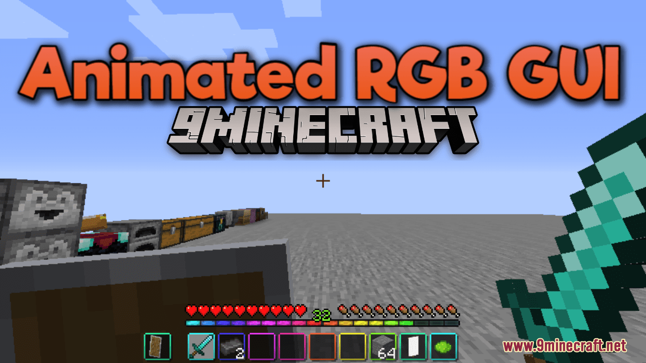 Animated RGB XP Bar + Hotbar + Inventory GUI for MC Bedrock