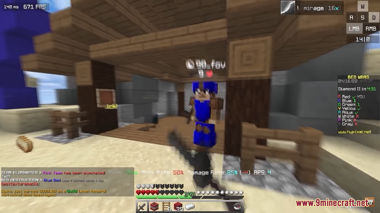 Using My OWN Texture Pack in Hypixel Bedwars.. (Best FPS BOOST