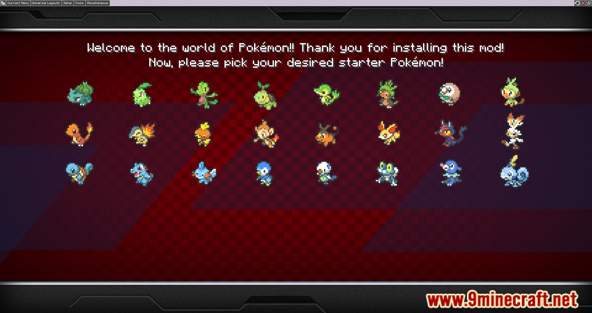 If you chose the 24 starters in pixelmon, what would they be? :  r/PixelmonMod