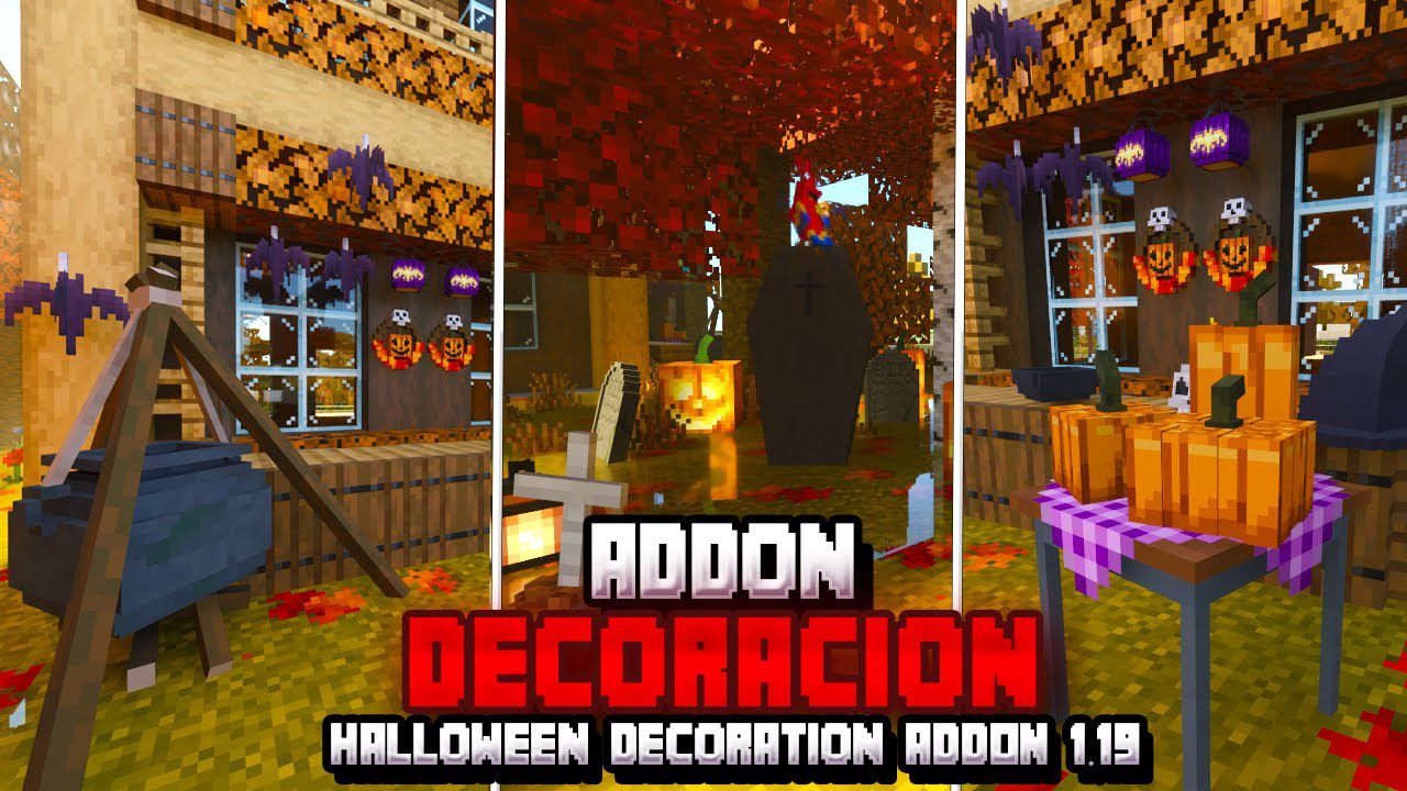 Halloween Decorations Addon (1.19) - MCPE/Bedrock Mod - 9Minecraft.Net