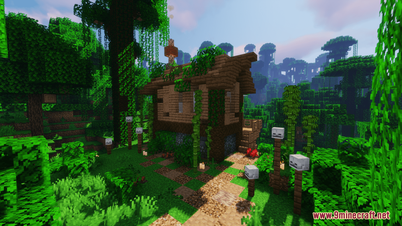 Tribal Hut In The Jungle Map (1.20.4, 1.19.4) - Survive In The Wilderness 
