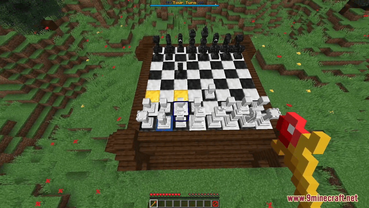 Minecraft Redditor creates a playable chess board in the game