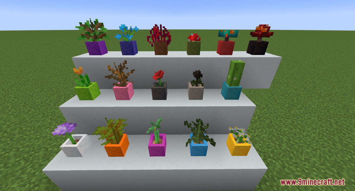 Flower Pots Plus Mod (1.19.3, 1.18.2) - For Flower Shop Build -  9Minecraft.Net