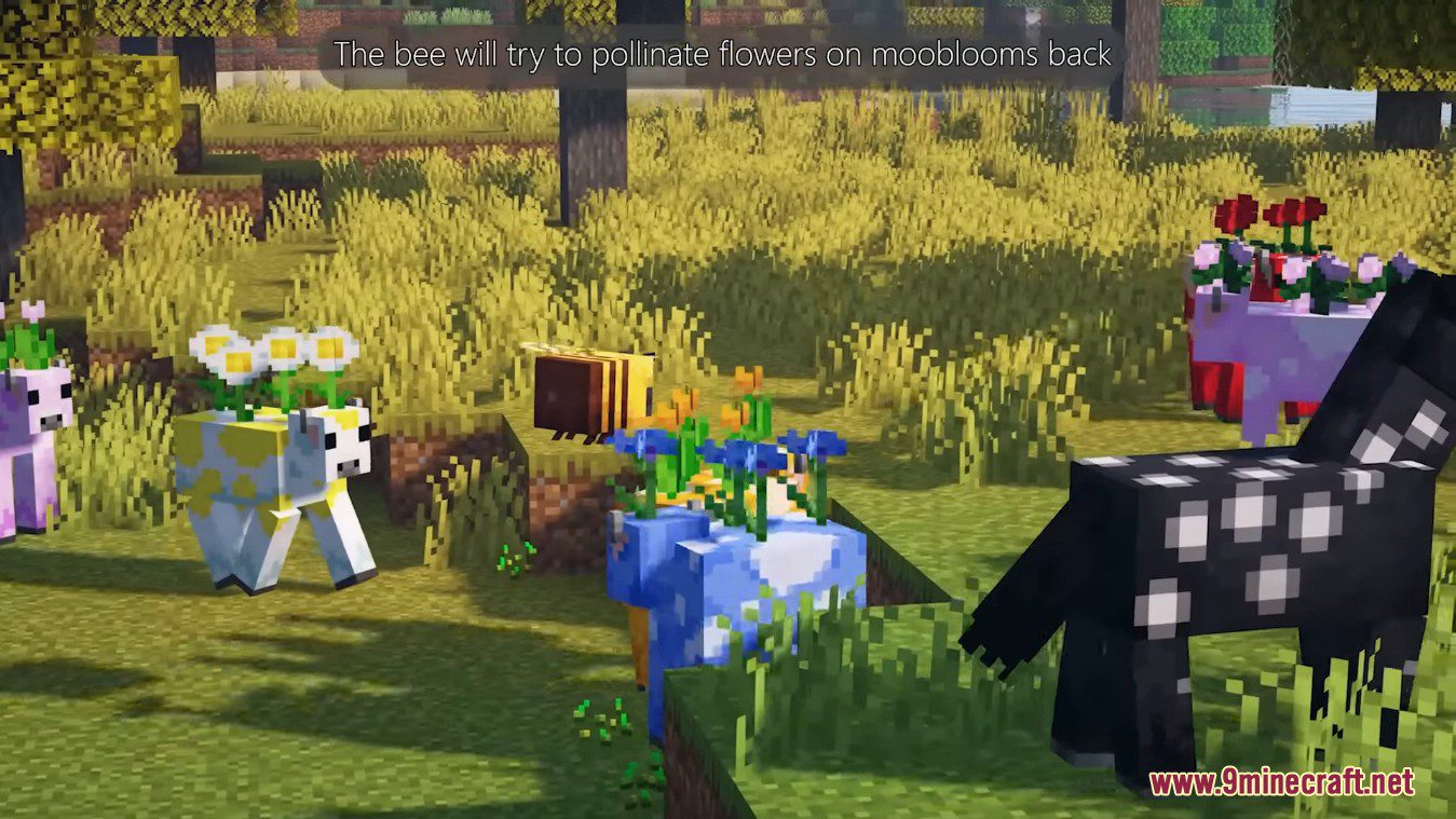 Mooblooms Mod 1.17.1 (Add cow color and flowers) - Minecraft