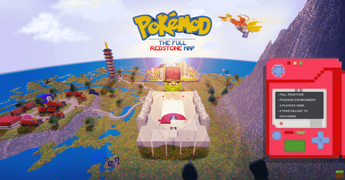 Pokemon Trainer Red & All of his Pokemons Minecraft Map