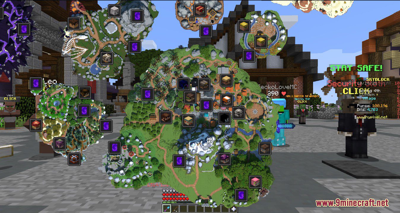 SkyGuide​ Mod (1.8.9) - Map Of Hypixel SkyBlock - 9Minecraft.Net