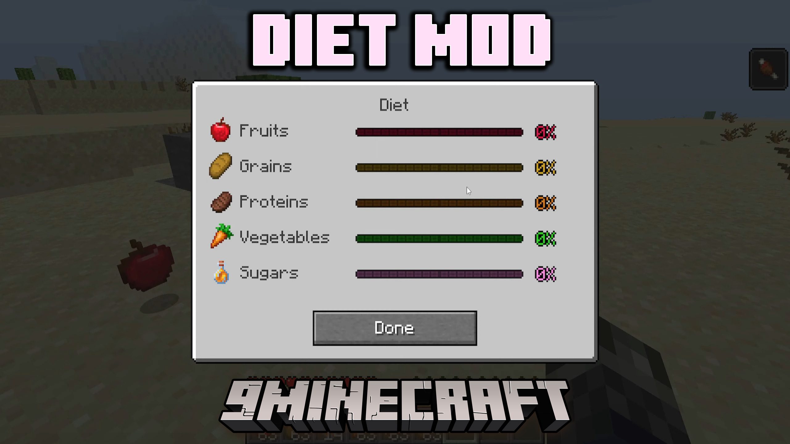 Diet Mod (1.18.2, 1.16.5) – Food Groups, Dietary Effects