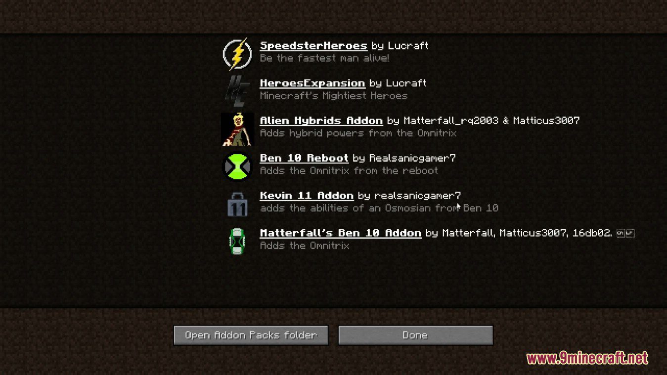 Ben 10 Reboot Lucraft Addon Minecraft Mod