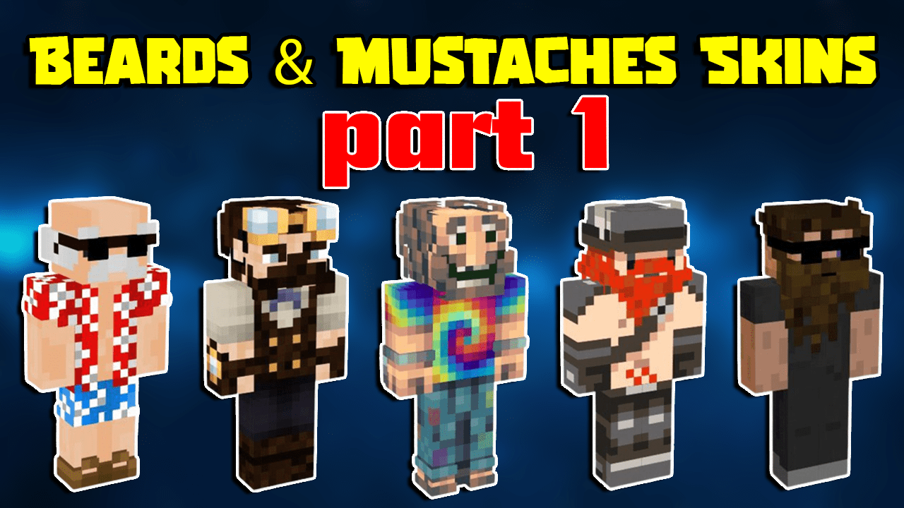 Top 20 Minecraft Skins with Beards & Mustaches In 2023 [Part 1]