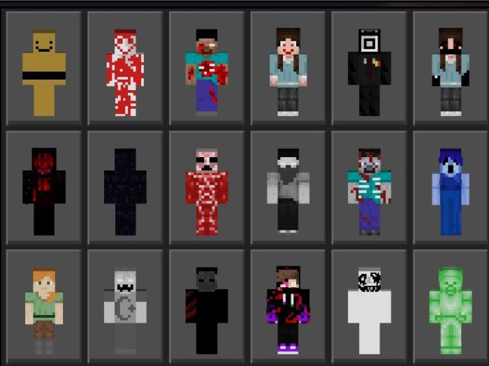 Creepypastas Skin Pack (1.20, 1.19) - MCPE/Bedrock 