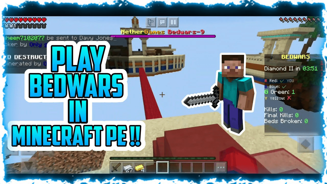 Hypixel Bedwars Server in MCPE!!! - Minecraft (Pocket Edition, Xbox,  Windows 10) 