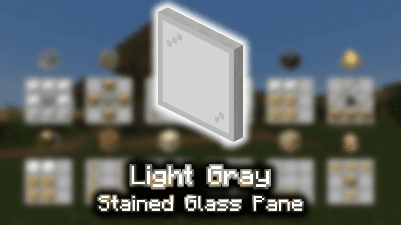 Select all squares with Light Gray Glass Pane, Minecraft