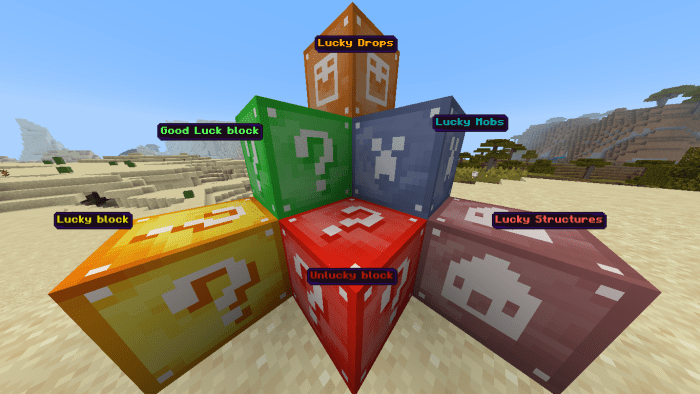 Lucky Blocks  Addons Modpacks Mods MCPE Minecraft PE Bedrock Edition