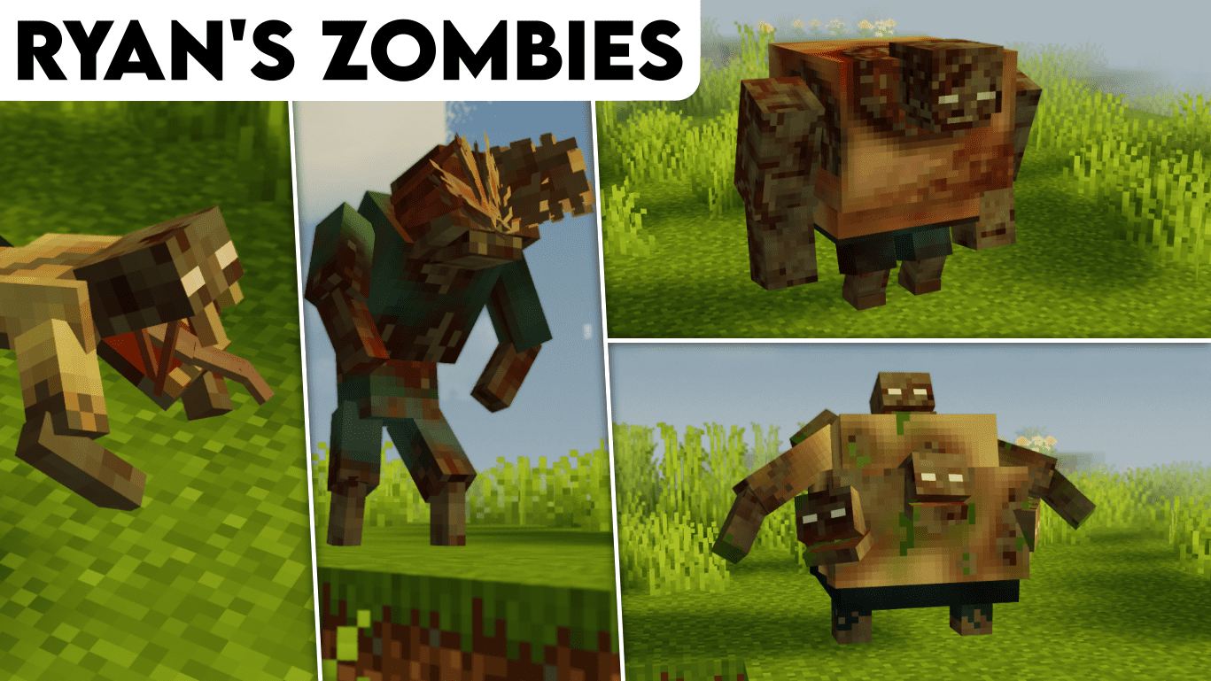 Multiple zombies from my mod Zombie Onslaught : r/feedthebeast