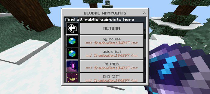 🔥Addon Multiplayer Waypoint System cho Minecraft Pe 1.19.50 mới nhất