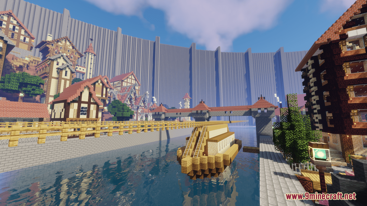 Attack on Titan Shiganshina District in a Minecraft map 1.16.5