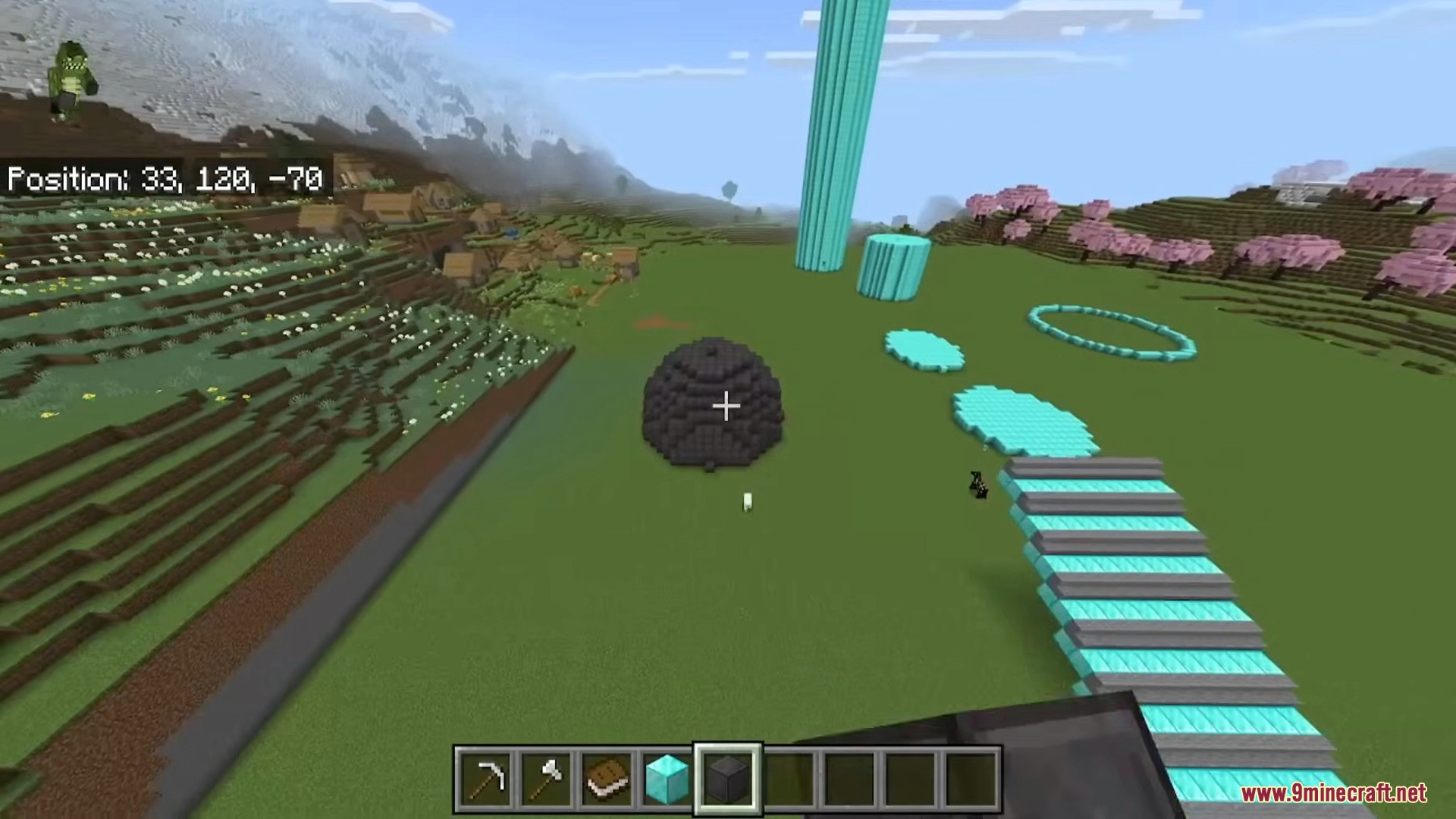 Various shapes and structures built using the addon tools