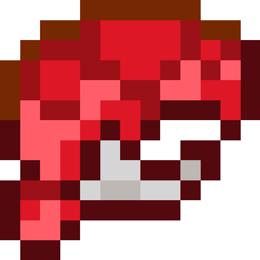 Immersive Fauna Aquatic Update Addon Screenshot 33 A pixelated red monster head with a sharp white tooth