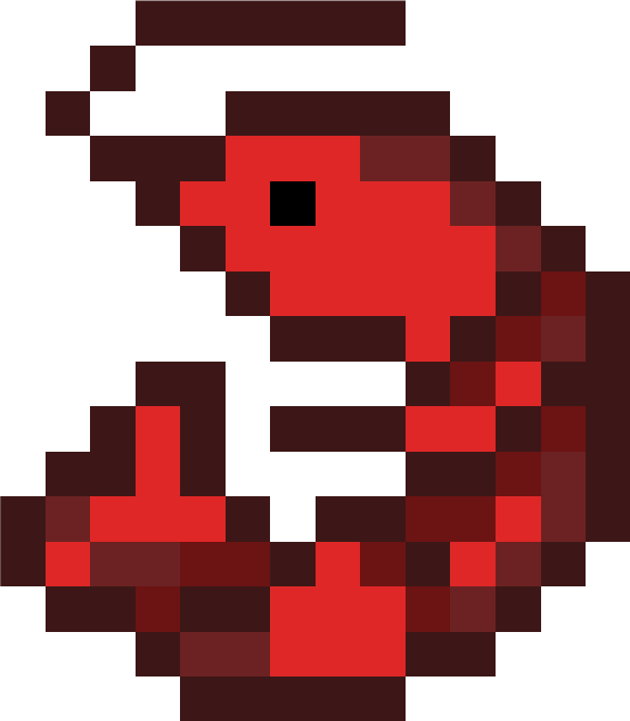 Immersive Fauna Aquatic Update Addon Screenshot 34 A pixelated red shrimp creature from a Minecraft Bedrock addon