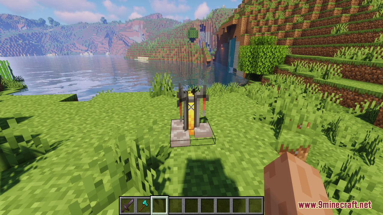 An X-Shaped Crosshair Resource Pack Screenshot 9 Player aiming at a brewing stand using the X shaped crosshair