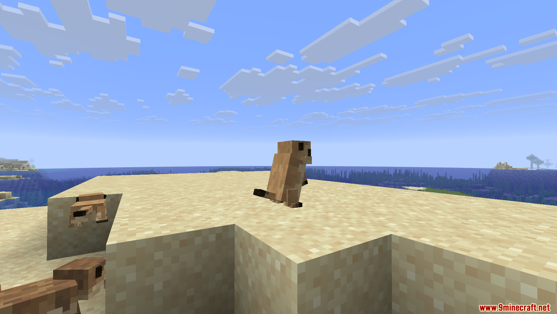 Animal Garden Prairie Dog Mod Screenshot 9 Brown prairie dog standing on its hind legs on sand blocks
