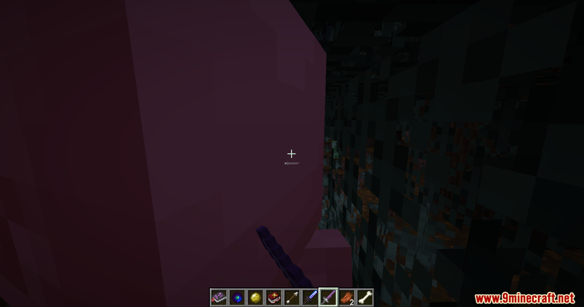 A close-up view of the pink skeleton mob