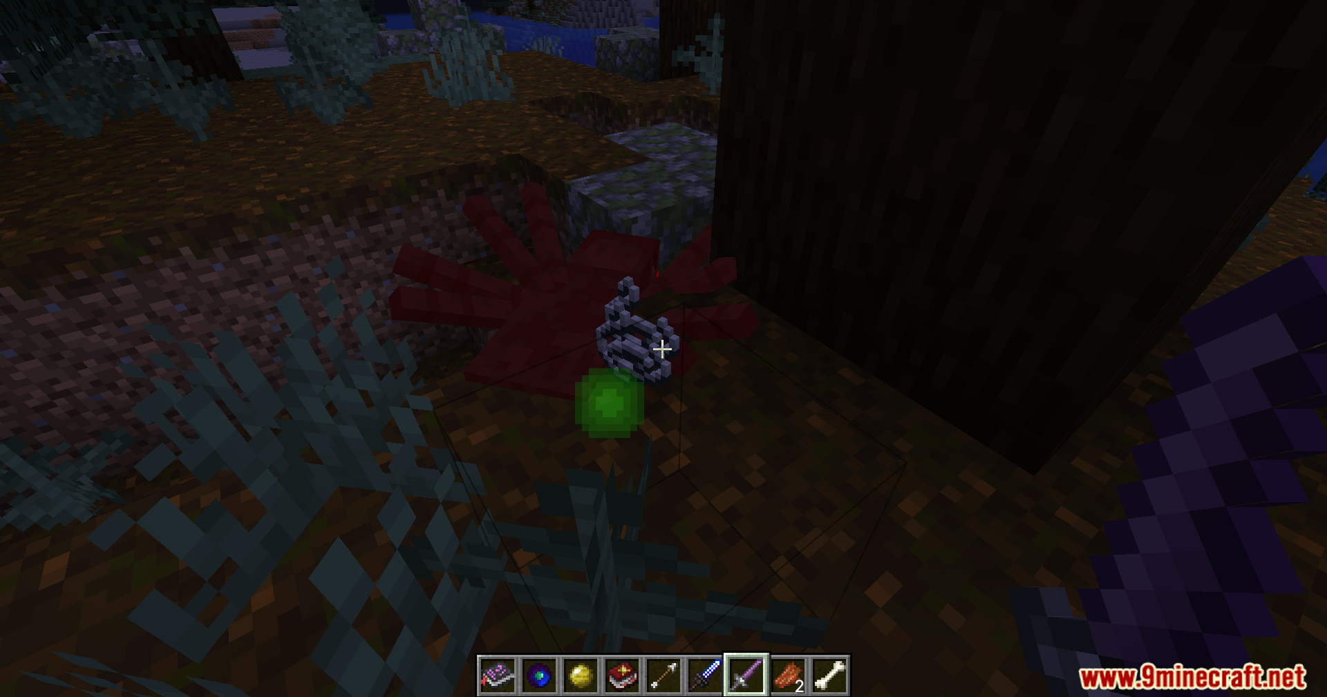 Loot drops from a defeated custom mob