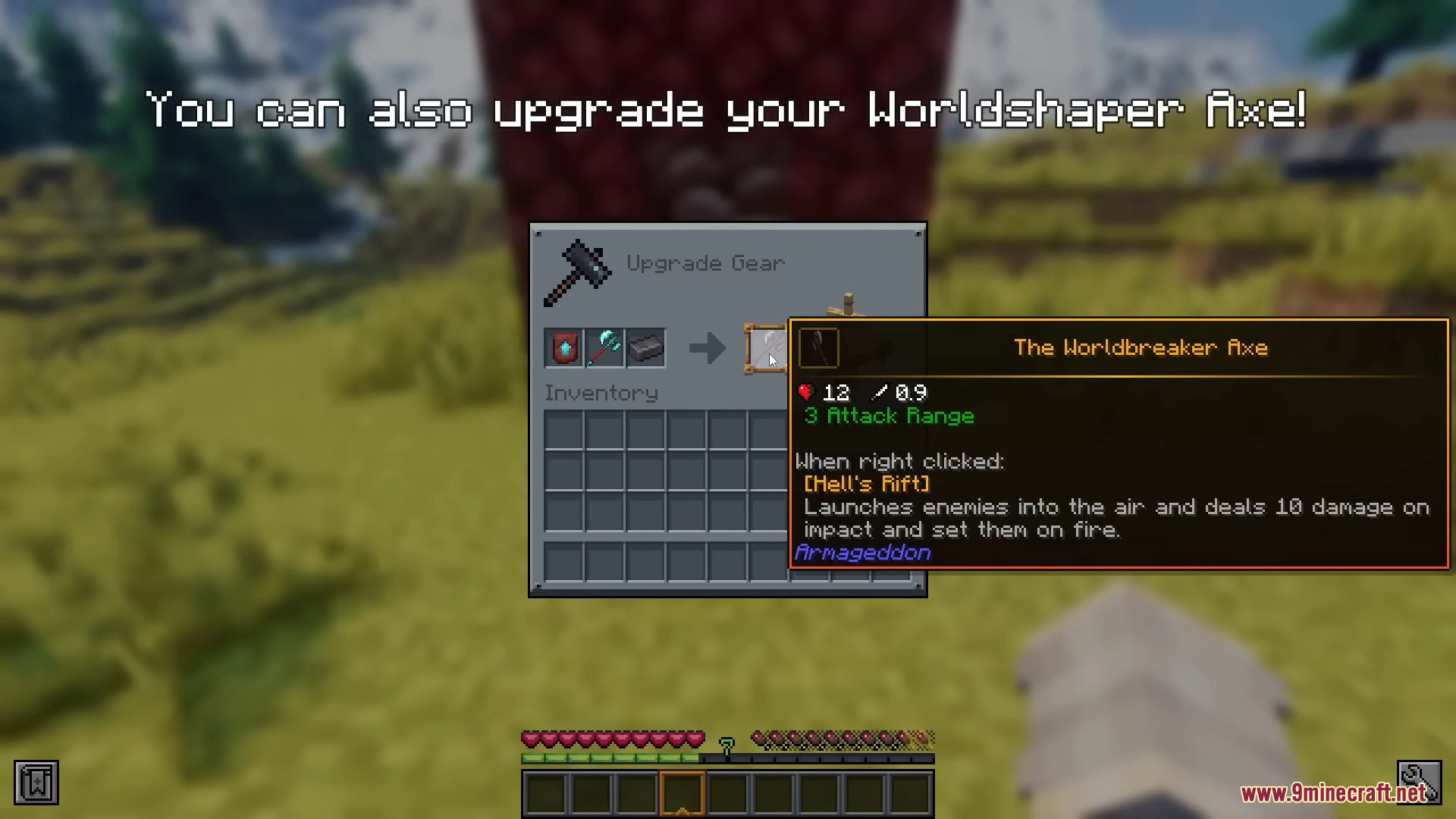 Upgrading Worldshaper Axe to The Worldbreaker Axe using custom gear menu