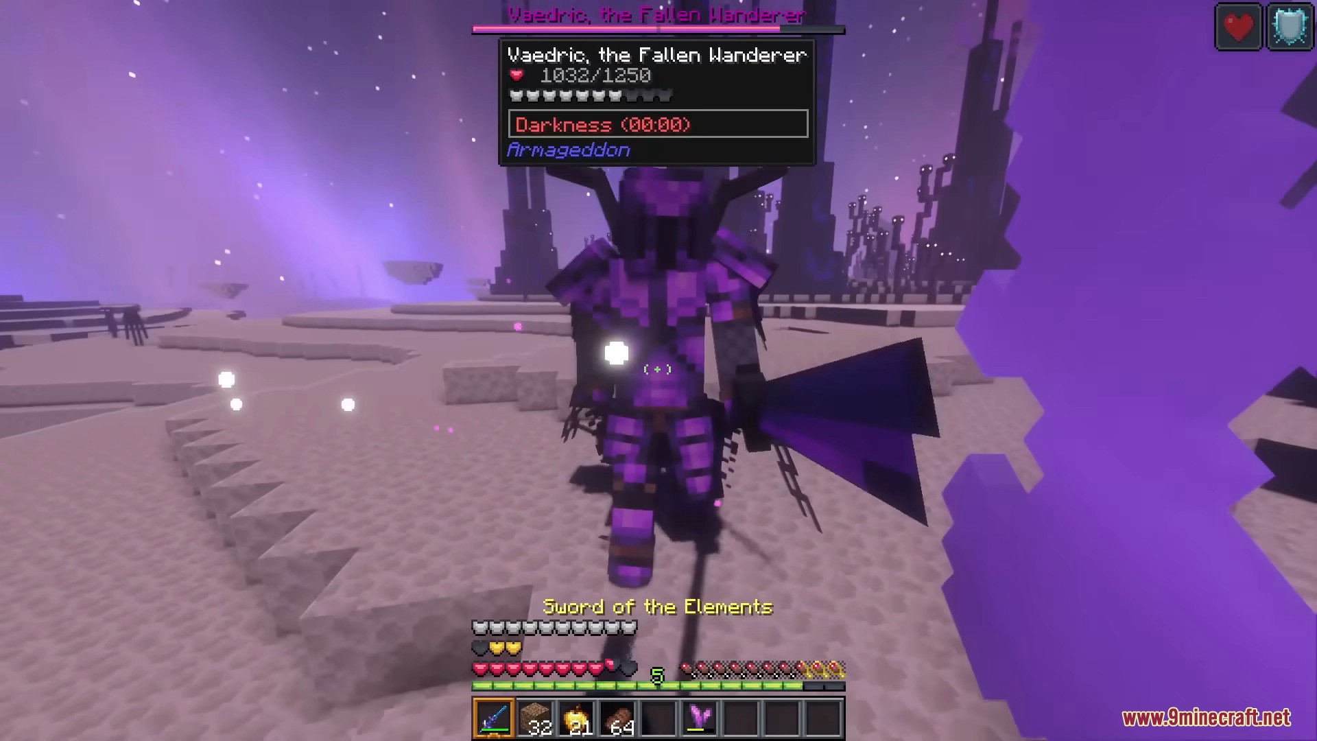 Player fighting The Famine First Calamity boss in grassy plains biome