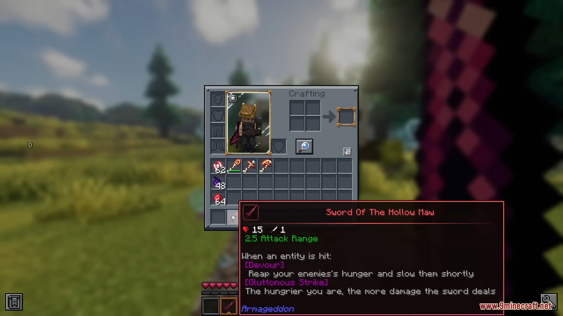 Player viewing stats for Sword of the Hollow Maw