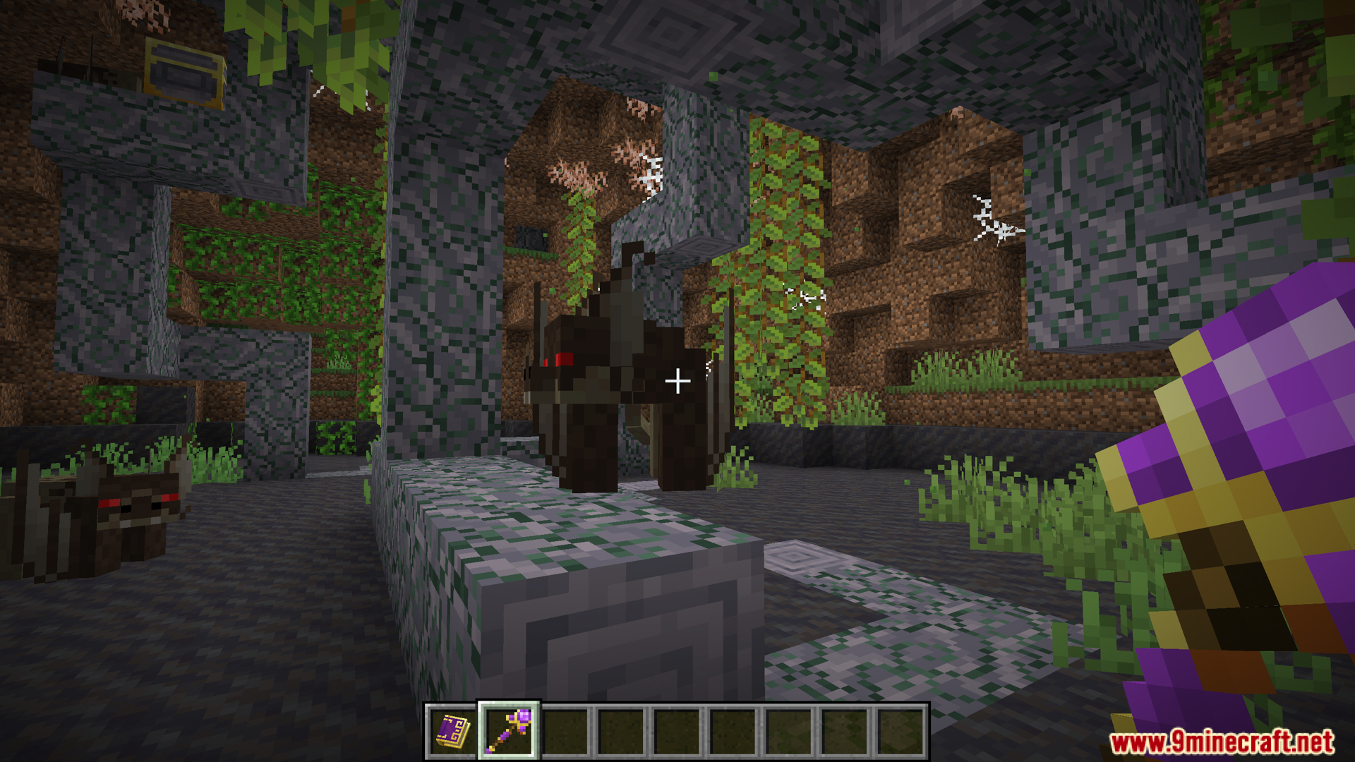 Arsthread Expansion Mod Screenshot 12 A black bat-like creature standing on a stone block
